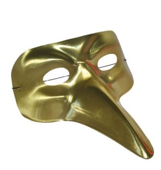 Goldfarbene Maske mit langer Nase