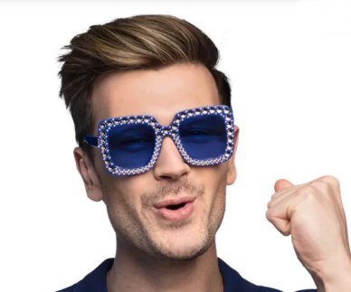 Partybrille Bling Bling, blau