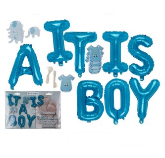 Blau Folien Luftballon Set - It is a boy