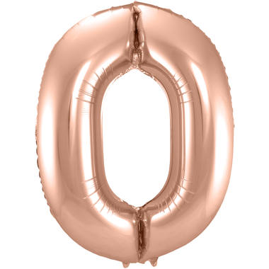 Rosegold Folienballon Zahl 0 - Mae: 86 cm