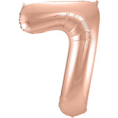 Rosegold Folienballon Zahl 7 - Mae: 86 cm