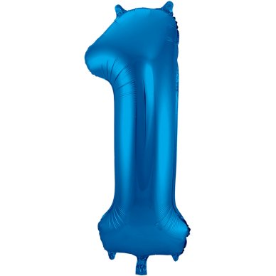 Folienballon Zahl 1 Blau - 86 cm