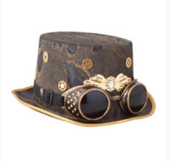 Zylinderhut Steampunk mit Brille