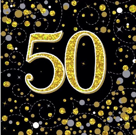Servietten Sparkling Holo zum 50.Geburtstag
