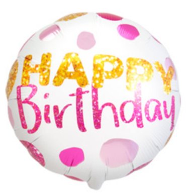 Folienballon Happy Birthday mit Punkten