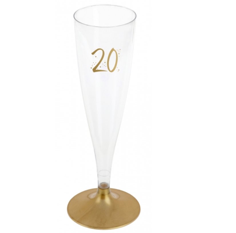 Sektglas zum 20. Geburtstag, gold