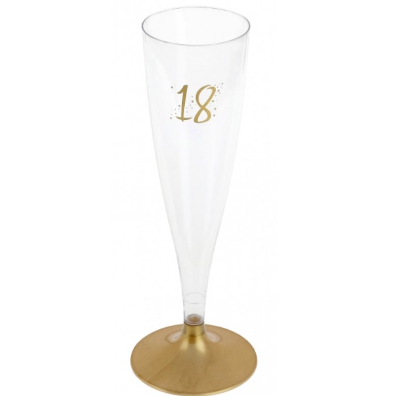 Sektglas zum 18. Geburtstag, gold