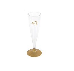 Sektglas zum 40. Geburtstag, gold