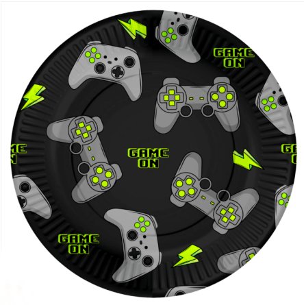 Pappteller Gaming, 8 Stck