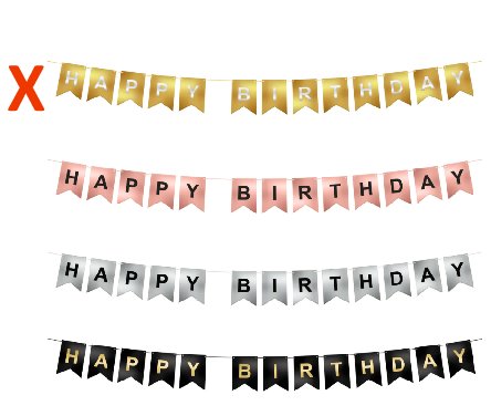 Geburtstag Girlande in gold, 3m