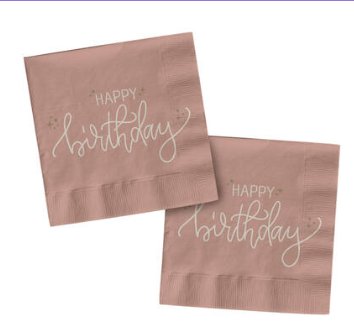 Servietten Creme/rose, 20 St�ck