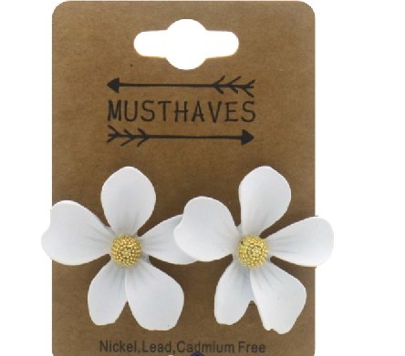 Ohrringe Hibiscus wei 1 Paar