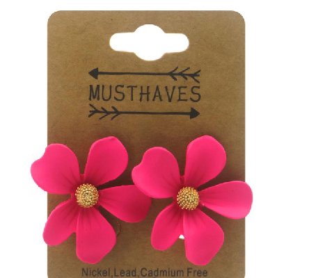 Ohrringe Hibiscus pink, 1 Paar