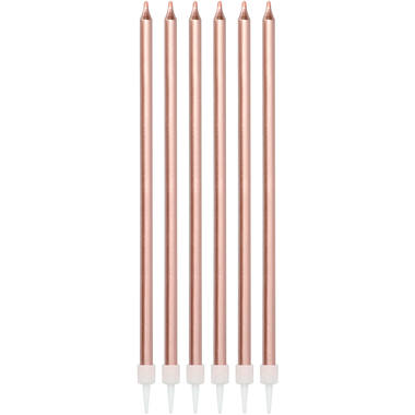 Kerzen Set Rosegold Metallic, 15 cm