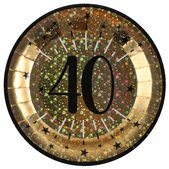 Teller zum 40. Geburtstag, Glitzer