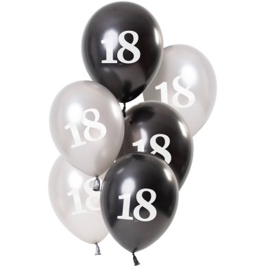 Ballons Glossy 18 Jahre, schwarz