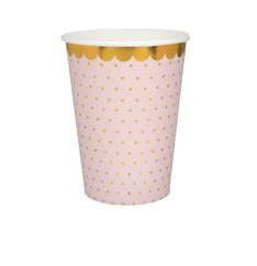 Becher rosa mit Goldrand, 10 Stck