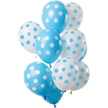 Ballons Punktmuster Blau Wei