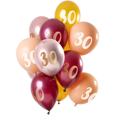 Ballons pink/gold/lila Zahl 30