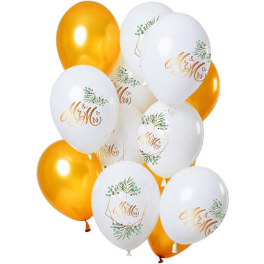 Ballons Hochzeit Mr und Mrs, 12 Stck