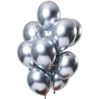 Ballons Glossy Silber 33cm - 12 Stck