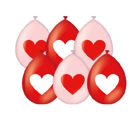 Luftballons mit Herzen, 6 St�ck