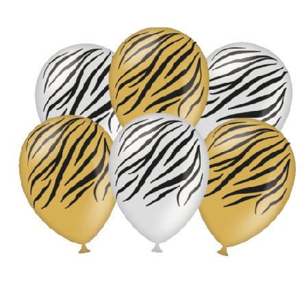 Partyballons - Zebra (Safari), 6 St�ck