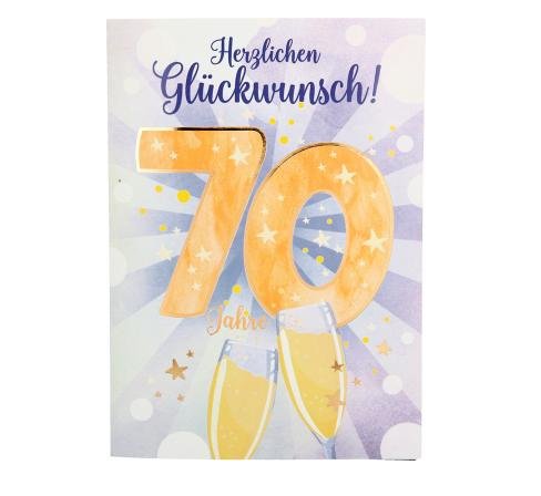 Karte zum 70.Geburtstag mit Licht und Sound