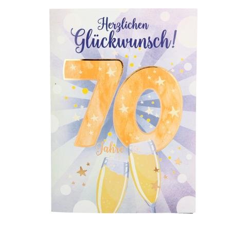 Karte zum 70.Geburtstag mit Licht und Sound