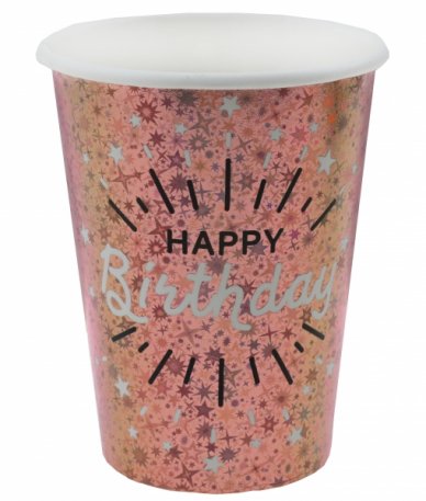 Sparkling Happy Birthday Becher, 10 Stck