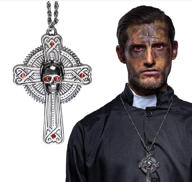 Halskette Skull Totenkopf Kreuz