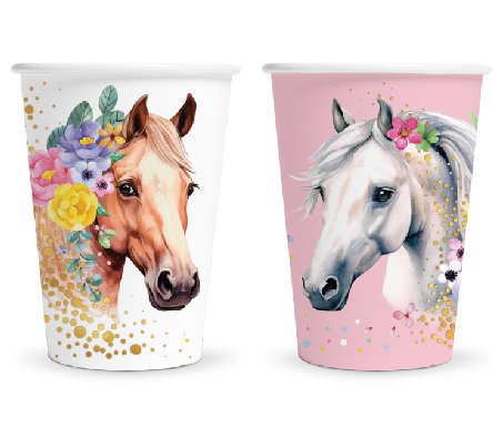 Trinkbecher Pferd Romantik, 8 St�ck