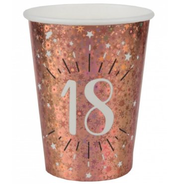 Trinkbecher rosegold metallic Zahl 18