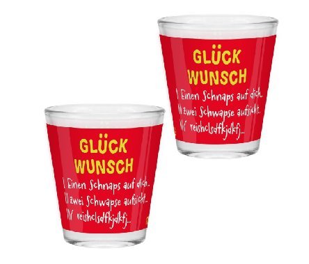 Schnapsglas Gl�ckwunsch
