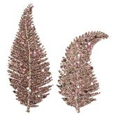 Dekobltter, rosegold mit Glitter, 6 Stck