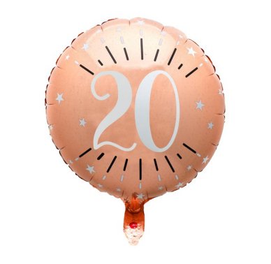 Folienballon mit Zahl 20, rosegold