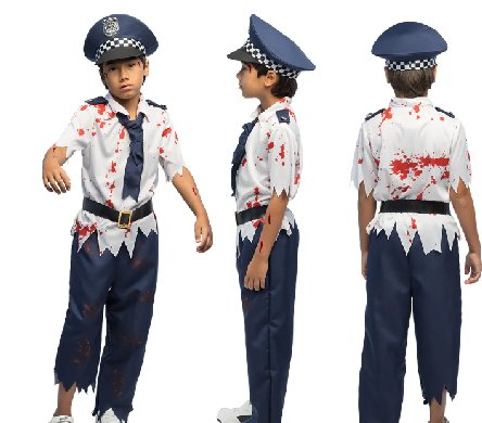 Zombie-Polizist Kostm (10-12 Jahre)