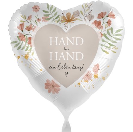 Folienballon Herz Hand in Hand