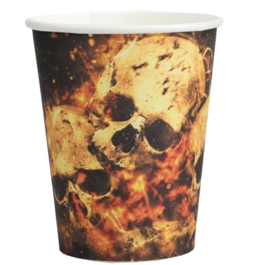 Totenkopf Halloween Becher, 10 Stck