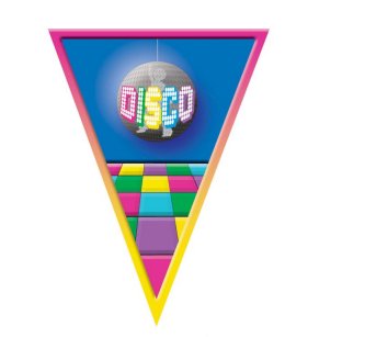 Disco Flaggengirlande, 5m