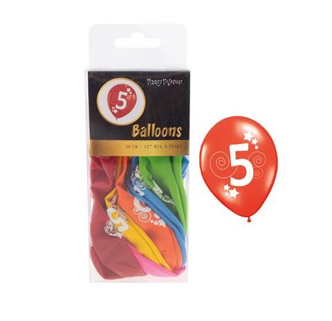 Ballons zum 5. Geburtstag, 12 Stck