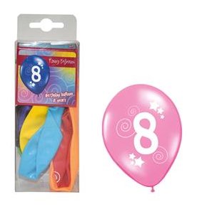 Ballons zum 8. Geburtstag, 12 Stück