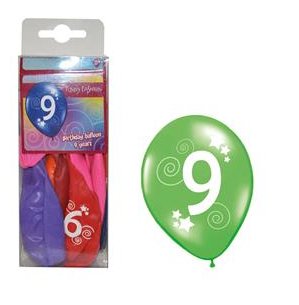 Ballons zum 9. Geburtstag, 12 Stück