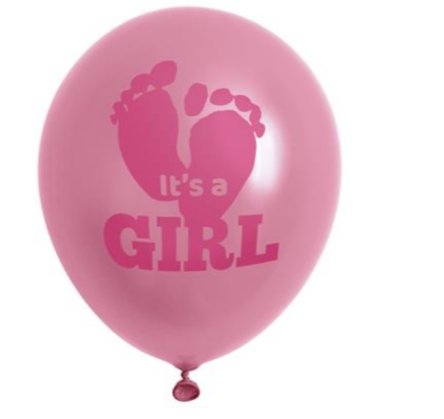 Luftballons Baby Fe rosa, 12 Stck