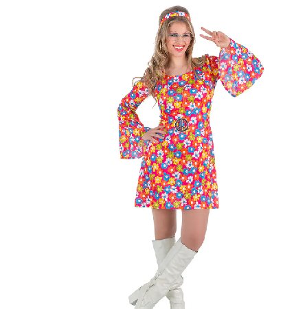 Hippie Kleid Flower Power, S