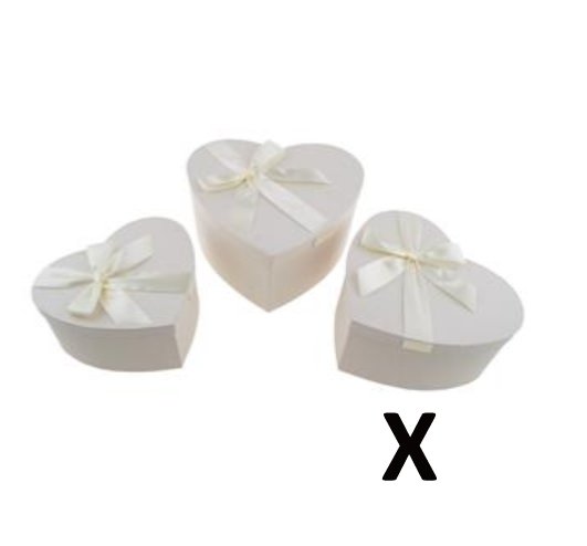 Herzschachtel - Herzdose mit Schleife, wei�