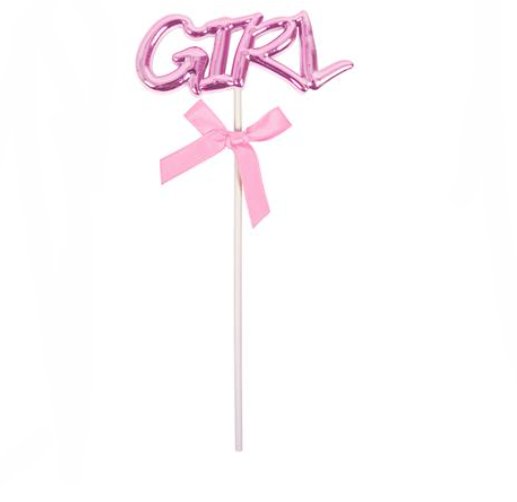 Topper fr Kuchen - Girl, rosa