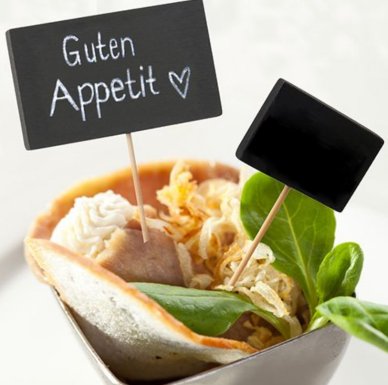 Fingerfood-Spiee mit Tafel