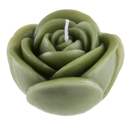 Kerze als Rose - Eukalyptus