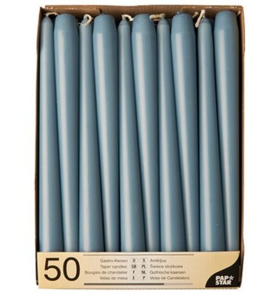 Leuchterkerzen arktikblau  2,2 cm, 50 Stck